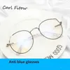 Lunettes unies en métal de Style coréen, monture mignonne pour étudiant, Anti-rayon bleu, mode Simple