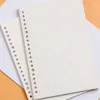 Recarga de caderno de folhas soltas, 20/26 furos, 60 folhas, índice de papel espiral, dentro da página, grade de pontos, papelaria em branco