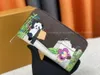 Men Wallet Panda Pattern Women's Luxury Luxury Pures Pures Classic Card حامل واحد سحب زهرة الحروف المحفظة الأصلية غبار ومقاوم للماء وحقيبة M60017