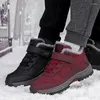 Bottes d'hiver imperméables pour hommes, baskets en peluche, neige chaude, à la mode, couple classique, plateforme noire, extérieur