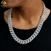 Design de luxo 18mm venda imperdível miami s925 prata esterlina hip hop gelado vvs moissanite diamante corrente de ligação cubana moissanite