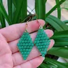 Dangle Earrings Natural Green Aventurine Stone For Women Wire Wrap Pyramid Long Tassel Pendulum Quartz Crystal Drop Earring