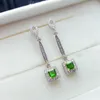 Stud -oorbellen The Engagement Gift Natural and Real Diopside 925 Sterling Silver Fine Jewelry Earring