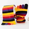 Women Socks 2023 Fashion Funny Stripe Toe Five Fingers Casual Soft With Toes Colorful Drop