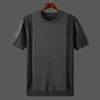 Men's T-Shirts Summer Men's Super Thin Soft Short Sleeve Casual T-shirt Top Men's Business O-Neck Knit Bottom L142 230410