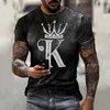 Men's T-Shirts Summer Poker K 3D Print T-Shirt European And American Street Fashion Clothes Loose Large Size Quick-Drying Oversized 230410