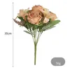 Flores decorativas decoração de casamento lírios artificiais rosas buquê de seda flor falsa decoração de jardim simulação lírio de neve perfumado princesa