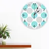 Horloges murales Mandala gris vert Texture 3D horloge Design moderne salon décoration cuisine Art montre décor à la maison