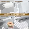 New New No Drilling Bathroom Hardware Accessories Set Stainless Steel Self-adhesive Towel Bar Paper Holder Robe Hook Towel Ring Set