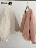 Parka da donna in piumino giapponese con lacci Giacca in cotone Kawaii da donna Dolce vintage increspato rosa Y2k Trendy Lolita inverno peluche caldo capispalla casual 231109