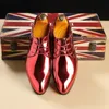 Chaussures habillées en cuir verni hommes chaussures de mariage or bleu rouge blanc Oxfords chaussures Designer bout pointu chaussures habillées grande taille 37-48 231110