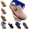 Buty Designer Boston Clogs Cork Flat Kapta rozmyte zamsz Slajd Ulubione sandały Kobiety mężczyzn Mężczyzne Buty swobodne Arizona Mayari zamsz