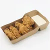 Konteynerleri çıkarın 50pcs Kraft Kağıt Öğle Yemeği Kutusu Tek Kullanımlık Yemek Snack Suşi Tekne Tabakları Parti Tatlı Kek için Paketleme