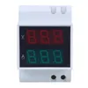 Freeshipping Top List Din-Rail AC 110V/220V Digital Voltmeter Ammeter Red Volt Green Amp Meter LED Display Adtqi