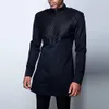 Vêtements ethniques M-3XL grande taille à manches longues col rond hommes africains chemises noires vêtements africains 230408