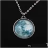 Pendentif Colliers Pendentifs Bijoux Nouveautés Glow In The Dark Neba Collier en cuir Galaxy Astronomy Space Universe Milky Way Dro Dha1C