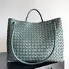 Designer Tote Bag 42CM Luxury Shopping Bag 10A Mirror quality Lambskin Top Handle Bag Knitting Leather Shoulder Bag With Box B04V