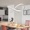 Ljuskrona Super Modern Simple LED Restaurant Ring Wave Lamp Nordic Bar Bedroom Creative Chandelier