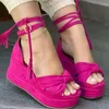 Dress Shoes Women Sandals Summer Peep Toe Comfortable Outdoor Beach Wedge Strappy Zapatos De Mujer