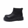 Bottes Bottines à plateforme noires pour filles en bas âge, chaussures de joie à fermeture éclair avant, légères pour l'extérieur, taille 1