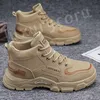 Klassieke canvas herenlaarzen boardschoenen modieus grijs zwart ademend Martin Boot heren casual canvas lederen oppervlak rubberen zachte zool schoenen