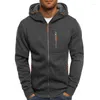 Sweats à capuche pour hommes Sports Fitness Casual Jacquard Pull Cardigan Manteau à capuche