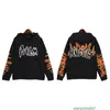 7HT8 Sweatshirts Angels Designer Herr Black Flame Print Sweatshirt Spindel Hoodie Löst långärmad huvtröja Rock T-shirt