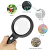 Magnifying Glasses Lighted Magnifying Glass 10X Handheld Magnifying Glass With 12 Led Lights Large Lens Loupe Glass Magnifier For Reading Repair 230410