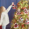 Weihnachtsdekorationen Lebkuchen kleines Haus Anhänger Baum LED Licht hängende Verzierung Kinder Geschenk 2024 Jahr Dekoration 231109