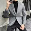 Męskie garnitury Blazers jesień mężczyźni moda szczupła kurtka marynarz męska męska firma weselna Blazer Tuxedo impreza scena społeczna Veste kostium Homme S3xl 231110