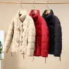 Trenchs de femmes Manteaux Mode Rouge Veste d'hiver Femmes Parkas 2023 Coréen Loose Down Coton Femme Chaud Épaissir Parka Pardessus Dames Outwear