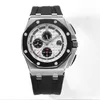 Luxury men's watch Quartz watch 44mm Ceramic dial Stainless steel case Rubber strap Luminous waterproof strap Box Watch Montre De Luxe