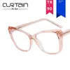 Core Insert Cat Eye Plain Glasses Anti Blue Ray Frame Trendy Spring Leg 2001 för