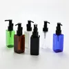 Aufbewahrungsflaschen 120 ml x 40 leerer quadratischer Kunststoff mit Ölpumpe, schwarz, braun, durchsichtige Verpackungsbehälter für essentielle Massagen