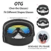 Лыжные очки зимние с чехлом для мужчин и женщин, двухслойные противотуманные очки UV400, мотоциклетная маска для сноуборда, лыжного спорта, зимняя спортивная маска 231109