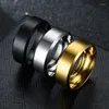 Cluster Rings Fashion Couple Stainless Steel Matte Ring Simple Pure Pigment Men Women Finger Jewelry Memorial Gift