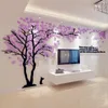 Naklejki ścienne DIY Duże sztuka lustro naklejka na ścianę drzewo salon akrylowa naklejka ścienna
