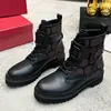 Jesień zima nowe kobiety płaskie buty luksusowe designerskie klasyczne metalowe metalowe markę marki Martin Boots grube pięta non zjeżdżalnia