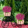 Decorative Flowers Outdoor Artificial Violet Bouquet Eucalyptus Daisy Wedding Home Garden Hanging Fake Flower Decoration Pography Props