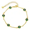 Strand Ccgood smycken och tillbehör Green Zircon Armband för kvinnor Guldpläterad 18 K Högkvalitativ minimalistisk tjej Chic Pulseras Mujer