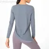 Desginer Aloo Yoga Tops Originaumn and Winter New Fitness Sports Top Women's Slimフィットフィットネス服ロングスリーブTシャツカバーアップ