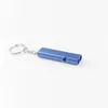 SQURE Form Aluminium Alloy Dual Tube Whistle Keychains Portable Outdoor Camping Survival Tool Car Key Holder Decoration