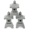 Garden Decorations 4 Pcs Mini Lantern Simulation Landscape Pavilion Small Sandstone Pagodas Display Micro Decor