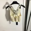23ss Женские дизайнерские рубашки вязаные вязаные дизайнерские топы с треугольником
