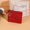 Carteiras Senhoras Curto Pequena Bolsa Pure Color Card Bag Change Coin Key Atacado