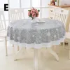 Tkanina stołowa w stylu kwiatowym okrągłe koronkowe plastikowe plastikowe kuchenne obrus olejowy dekoracyjny elegancki wodoodporny tkanina