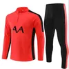 2023 2024 LWP Football training suit men+kids Long sleeve trousers football training kit half zip jogging tracksuit set