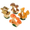 Garden Decorations 4 Pcs Mini Artificial Potted Plants Outdoor Resin Fake Mushroom Home