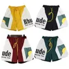 Rhude Desinger Short Fashion Sport Pants Men Womens Leather Shorts US Size S-XL
