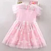 Girl Dresses Baby Girls Lace Princess Dress 2023 Summer Kids Evening Wedding Birthday Party For Clothing Vestido 3 5 8 10 Years Old